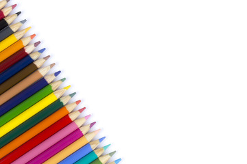 Color pencils on white isolation