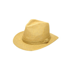 Men's woven hat on white background