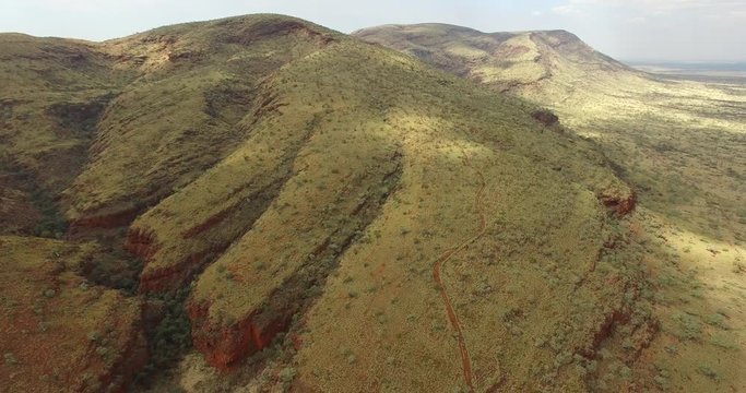 Aerial views of Mount Robinson near the Karijini National Park in the Pilbara Region of Western Australia