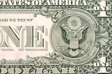Fragment of one US dollar