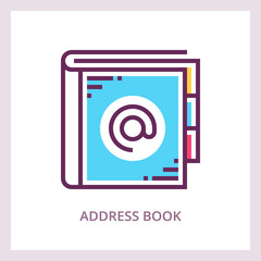 Address book icon. Business concept. Vector linear pictogram.