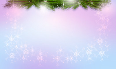 Fototapeta na wymiar Christmas background with tree needles