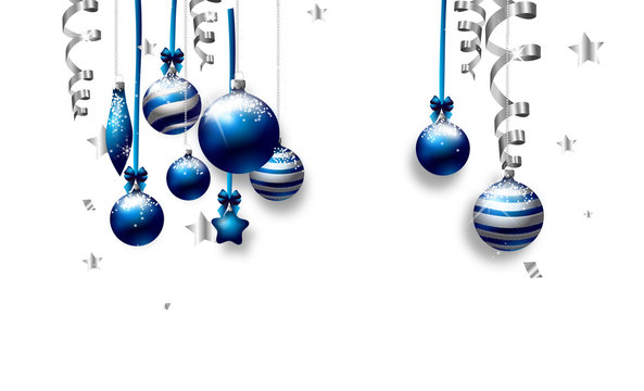 Christmas background with christmas bulbs