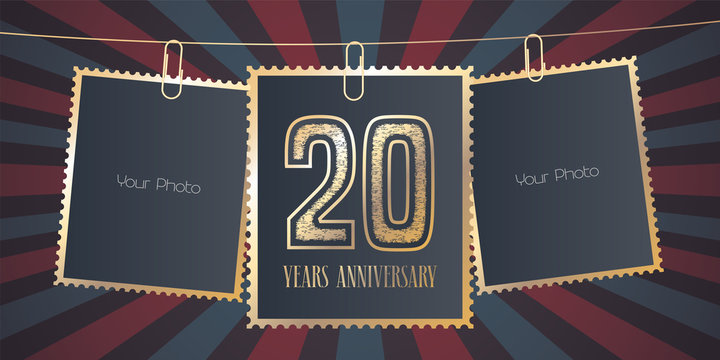 20 years anniversary vector emblem, logo