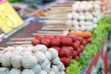 grilled meatballs at street food