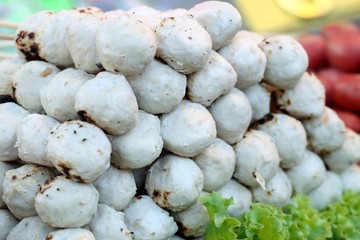 grilled meatballs at street food