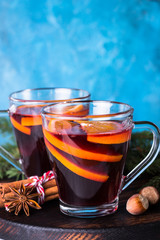 Mulled wine in glass