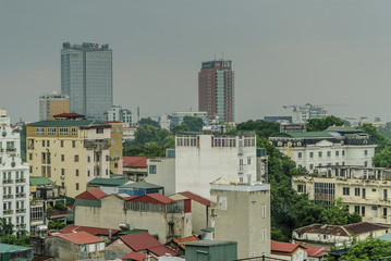 skyline of the city of Hanoi in Vietnam.
