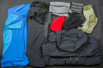 Sample set of clothes for hiking.