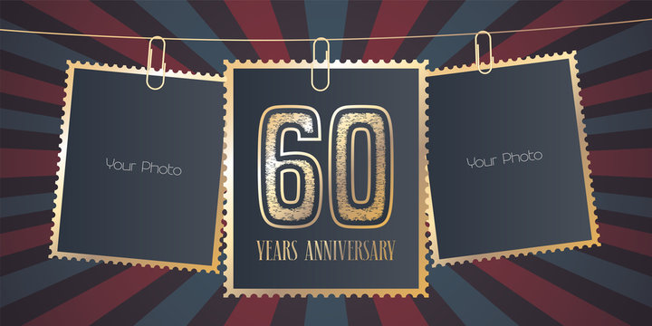60 years anniversary vector emblem, logo