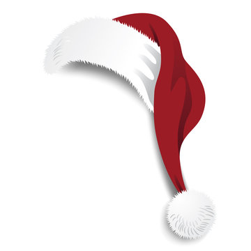 Illustrated Santa Claus hat perfect for photo booth or family Christmas card. EPS 10 vector.
