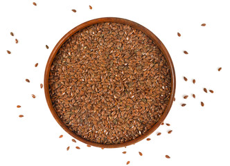 flaxseed isolated on white
