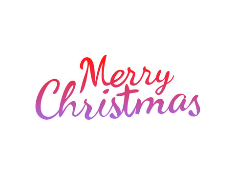 Merry Christmas calligraphic logo isolated on white. Vector template for Christmas greetings. Vector text