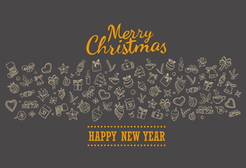 Fototapeta na wymiar Merry Christmas holiday lettering greeting card. Merry christmas and happy new year
