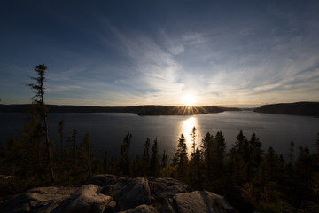 sunset fjord saguenay