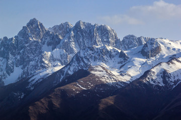Fototapeta premium Beautiful landscape snow mountain at Sichuan Province, China