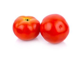Fresh tomatoes on white background
