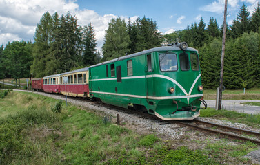 Fototapeta premium Old train with locomotive in the countryside