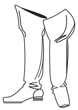 recommend clip art: Outline of boots jackboots