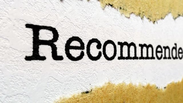 Recommended text on torn paper