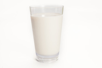 Glass of milk isolated on white background
