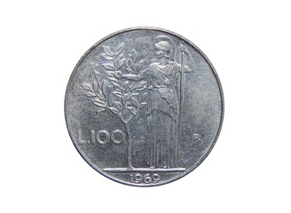coin of Italy 100 lira