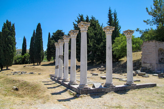 Asklepion, Insel Kos, Marmor S&auml;ulen, antike Ruinen, Hippokrates
