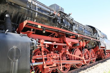 Fototapeta na wymiar Historic steam locomotive from the 1940s