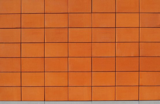 Wall of glazed terracotta blocks