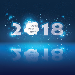 Best Wishes - New Year Card with Sparkling Background and Speech Bubble - 2018