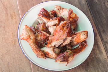 Grilled chicken style Thai food.