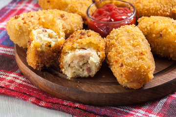 Homemade croquettes of jamon ham