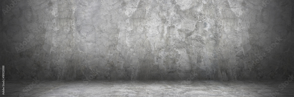 Poster horizontal cement wall and floor with shadow for pattern and background