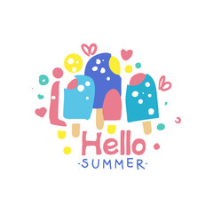 Hello summer logo design