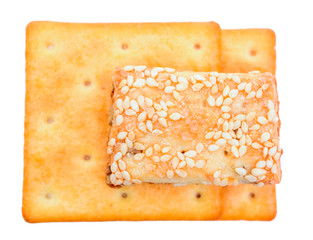 delicious isolated square cracker
