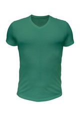 Green t-shirt on white background