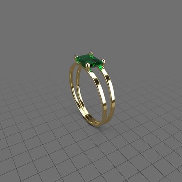 Emerald Double Ring