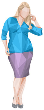 Image lush girl in a skirt. Vector image, and all the elements of the layers in the curves. It can be used in advertising.