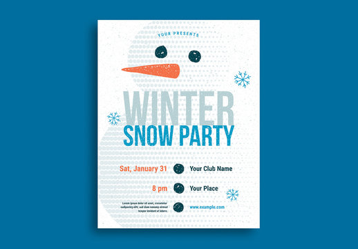 Snowman Winter Party Flyer