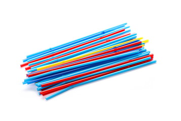 Drinking straws isolated on white background