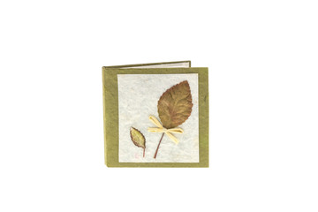 Paper card with paper Leaves