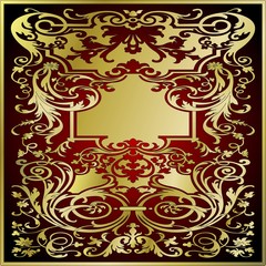 Vorlage für Gruß- und Einladungskarten mit barocken Motiv