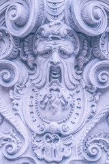 Hungary, Budapest, part of the decoration. European old city exterior building ornaments, baroque style.