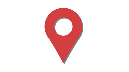 Map marker icon red with shadow
