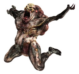Cyborg monster concept 3d illustration isolated on white © elenaed