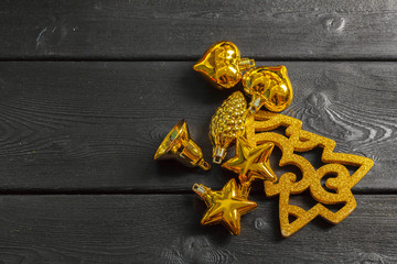 Christmas wooden background with Christmas decoration