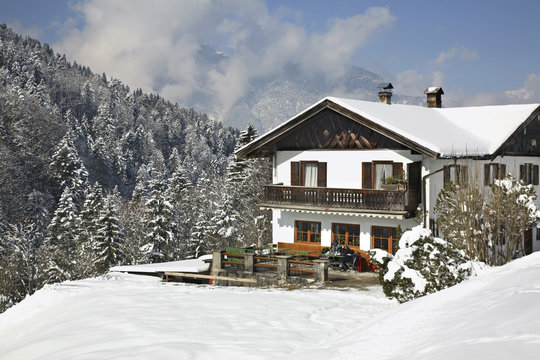 Landscape near Eckbauer mountain. Neighborhood of Garmisch-Partenkirchen. Bavaria. Germany