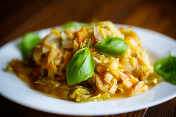 Stewed cabbage with carrots