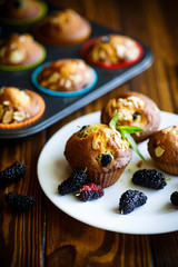 sweet muffins with berries inside