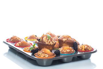 sweet muffins with berries inside